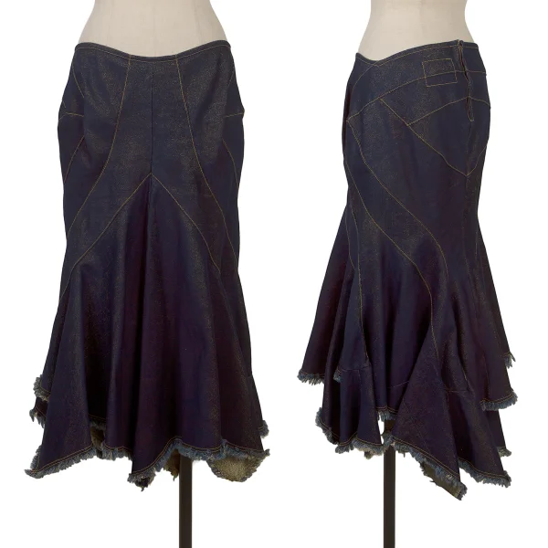 JUNYA WATANABE COMME des GARCONS denim Lame Weave Skirt  Indigo,Gold SS K-167129_001