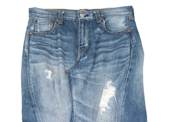 JUNYA WATANABE COMME des GARCONS Animal Printed Distressed Denim Skirt K-167133_003