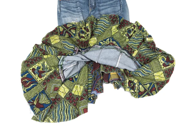 JUNYA WATANABE COMME des GARCONS Animal Printed Distressed Denim Skirt K-167133_011