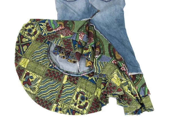 JUNYA WATANABE COMME des GARCONS Animal Printed Distressed Denim Skirt K-167133_016