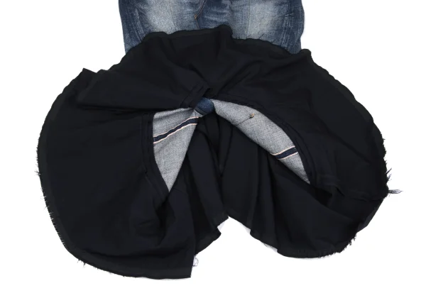 JUNYA WATANABE COMME des GARCONS Mixed-material Tiered Denim Mermaid Skirt K-167135_012