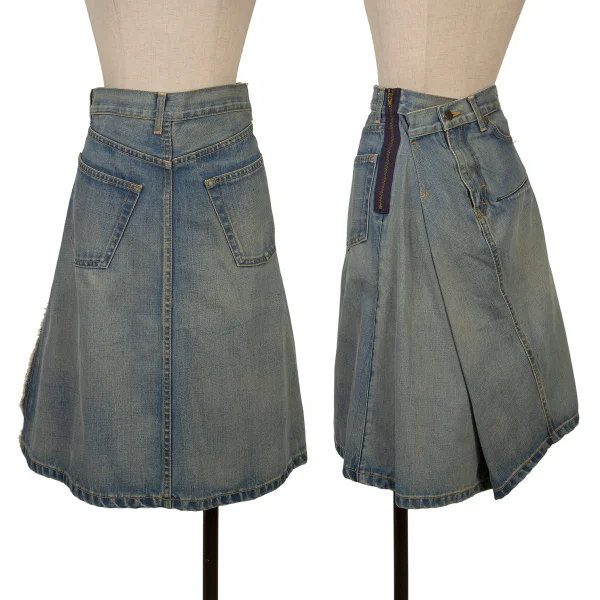 JUNYA WATANABE COMME des GARCONS Front And Rear Flip Design Denim Skirt  Indigo S K-167138_001