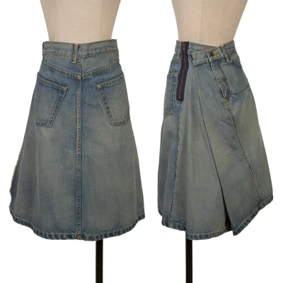 JUNYA WATANABE COMME des GARCONS Front And Rear Flip Design Denim Skirt
