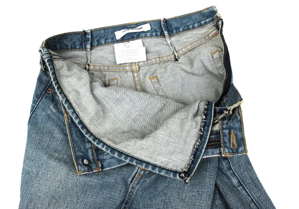 JUNYA WATANABE COMME des GARCONS Double-waisted Reconstructed Denim Skirt K-167139_008