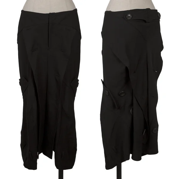 JUNYA WATANABE COMME des GARCONS Reconstructed Wool Gabardine Trench Pants Black SS K-167140_001