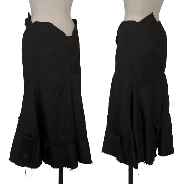 JUNYA WATANABE COMME des GARCONS Wool Reconstruction Design Flare Skirt Black SS K-167141_001