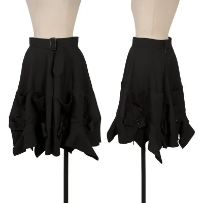 JUNYA WATANABE COMME des GARCONS Wool Gaba Trench Reconstructed Flared Skirt