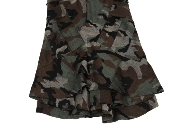 JUNYA WATANABE COMME des GARCONS Wool Camo Woven Ruffle Layered Skirt K-167146_008