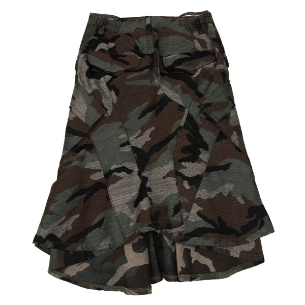 JUNYA WATANABE COMME des GARCONS Wool Camo Woven Ruffle Layered Skirt K-167146_012