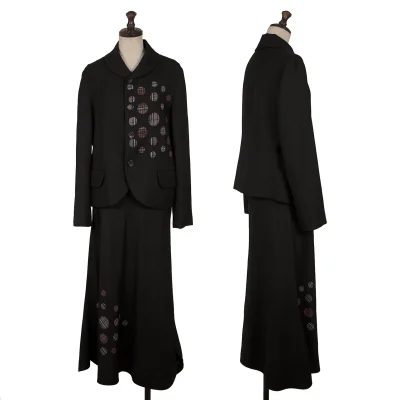 Yohji Yamamoto NOIR Dot Check Wool Jacket & Skirt