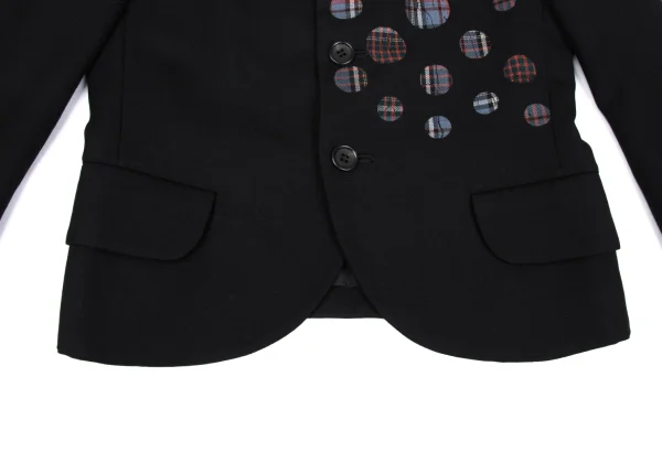 ヨウジヤマモト ノアールYohji Yamamoto NOIR ドットチェックウールセットアップ 黒1 K-167152_008