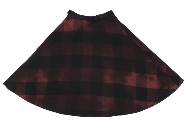 Y's Wool Poly Check Flare Skirt K-167161_010