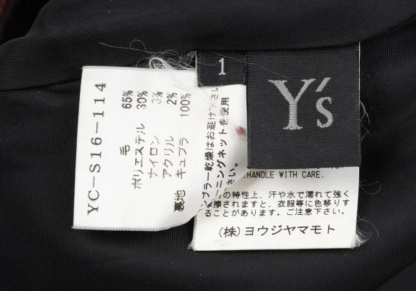 Y's Wool Poly Check Flare Skirt K-167161_014