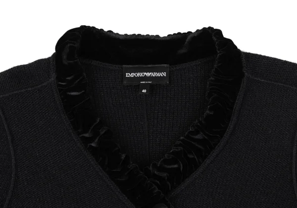 エンポリオアルマーニEMPORIO ARMANI ウール混ベロアパイピング