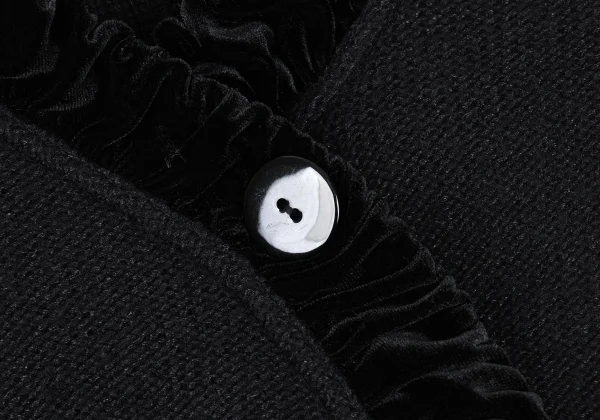 EMPORIO ARMANI Wool Blend Velour Piping Snap Cardigan K-167166_005