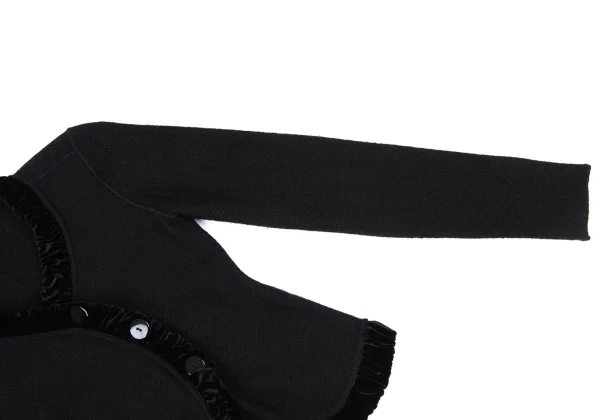 EMPORIO ARMANI Wool Blend Velour Piping Snap Cardigan K-167166_006