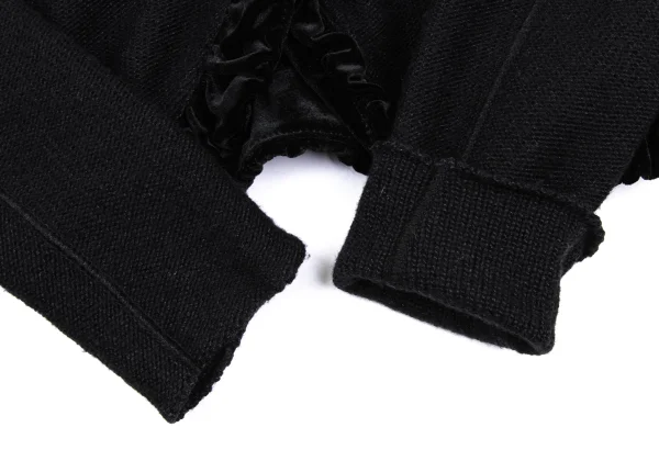 EMPORIO ARMANI Wool Blend Velour Piping Snap Cardigan K-167166_007