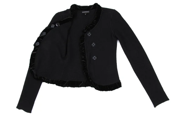 エンポリオアルマーニEMPORIO ARMANI ウール混ベロアパイピング