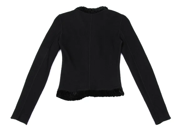 EMPORIO ARMANI Wool Blend Velour Piping Snap Cardigan K-167166_013