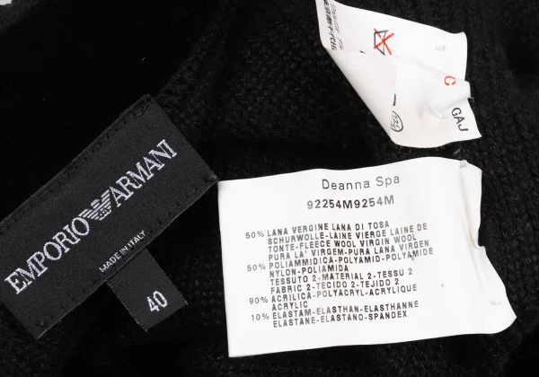 EMPORIO ARMANI Wool Blend Velour Piping Snap Cardigan K-167166_015