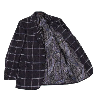 ETRO Wool Lining Paisley Check Jacket