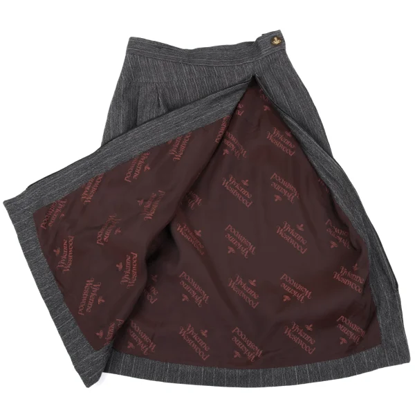 Vivienne Westwood Wool Herringbone Stripe Asymmetry Hem Skirt K-167177_009