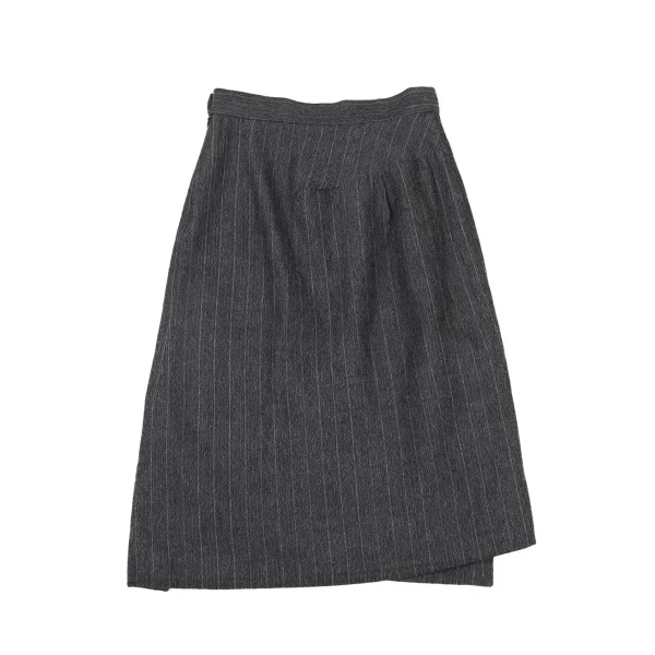 Vivienne Westwood Wool Herringbone Stripe Asymmetry Hem Skirt K-167177_010