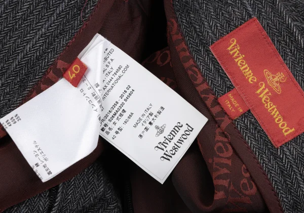 Vivienne Westwood Wool Herringbone Stripe Asymmetry Hem Skirt K-167177_014