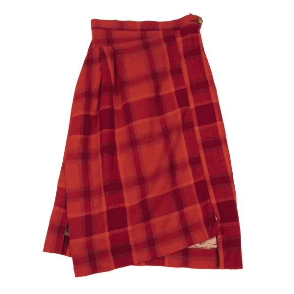 Vivienne Westwood Wool Check Asymmetry Hem Skirt K-167178_002
