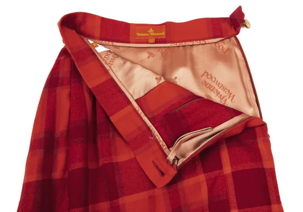 Vivienne Westwood Wool Check Asymmetry Hem Skirt K-167178_006