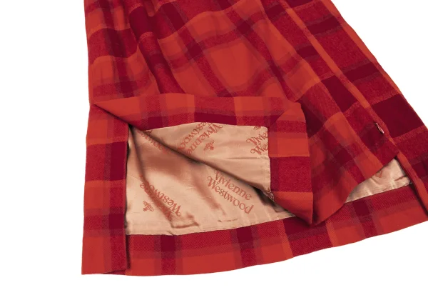 Vivienne Westwood Wool Check Asymmetry Hem Skirt K-167178_008