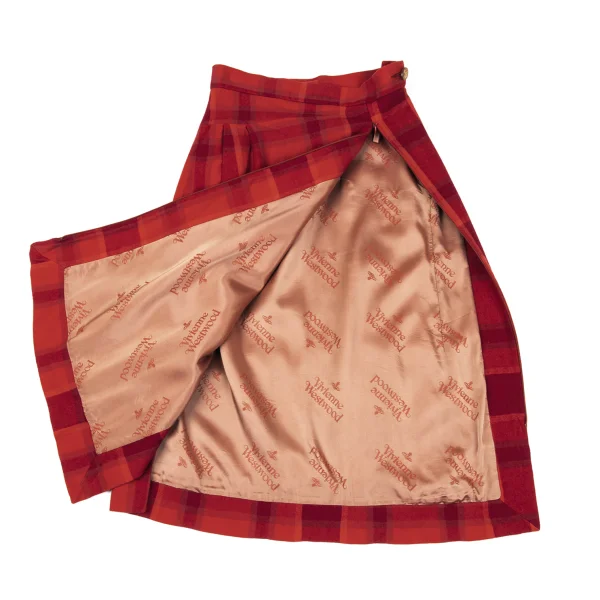 Vivienne Westwood Wool Check Asymmetry Hem Skirt K-167178_009