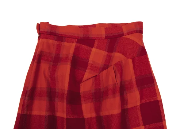 Vivienne Westwood Wool Check Asymmetry Hem Skirt K-167178_012