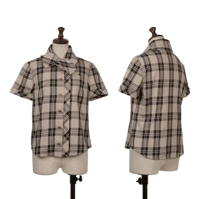 Vivienne Westwood Red Label Cotton Check Design Collar Blouse