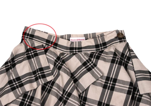 Vivienne Westwood Red Label Cotton Check Drape Wrap Skirt K-167187_004