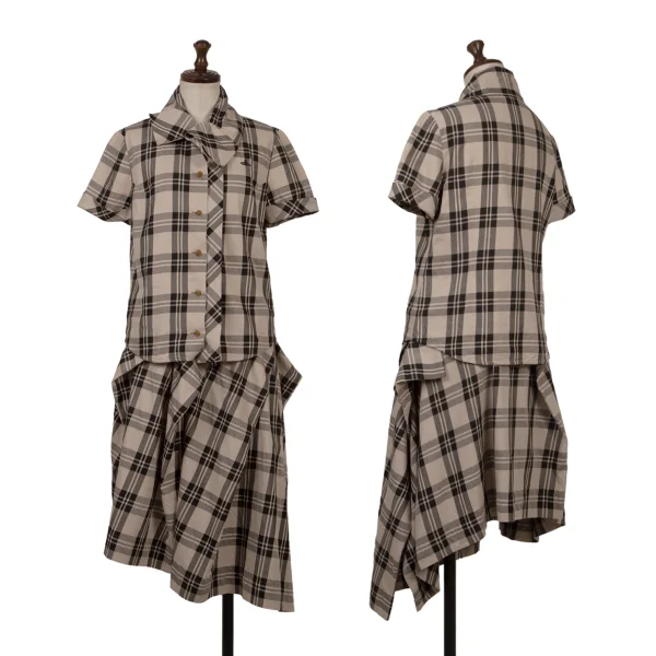 Vivienne Westwood Red Label Cotton Check Drape Wrap Skirt K-167187_015