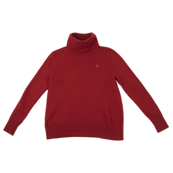 ヴィヴィアンウエストウッド レッドレーベルVivienne Westwood Red Label ウールオーブ刺繍タートルネックニット 赤2 K-167192_002
