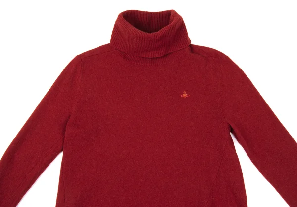ヴィヴィアンウエストウッド レッドレーベルVivienne Westwood Red Label ウールオーブ刺繍タートルネックニット 赤2 K-167192_003