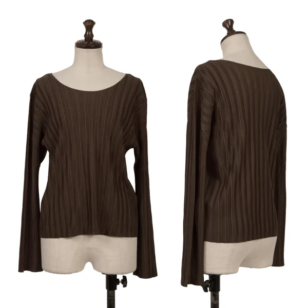 PLEATS PLEASE Pleated T Shirt Brown 3 K-167194_001