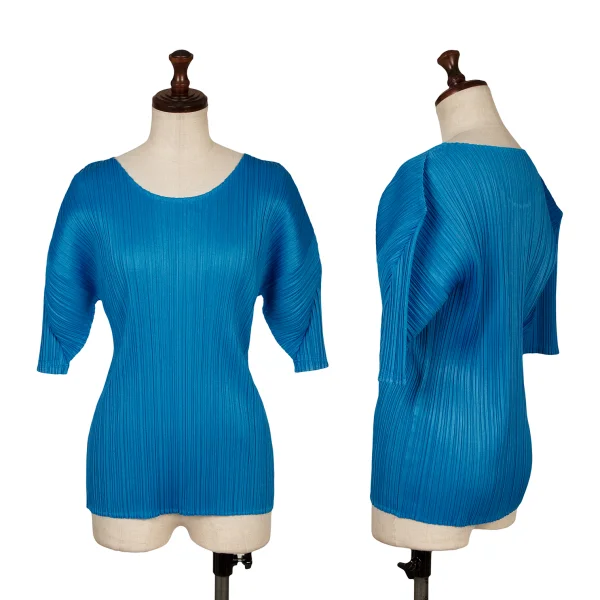 PLEATS PLEASE Pleated T-shirt Sky blue 4 K-167195_001