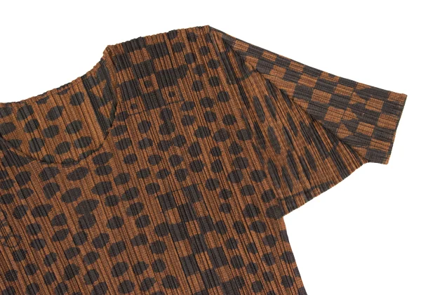 PLEATS PLEASE Dot Check Printed T Shirt K-167198_005