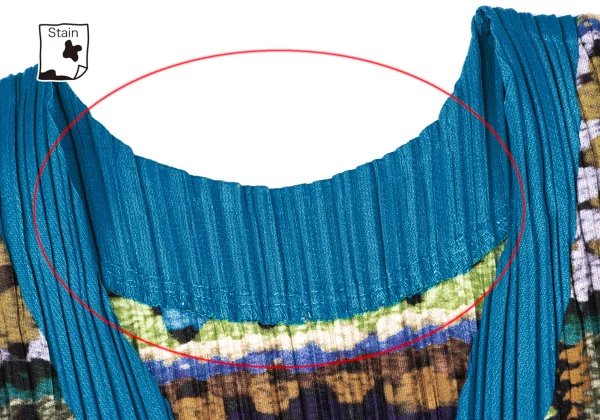 PLEATS PLEASE Crochet Printed V-neck T Shirt K-167200_004