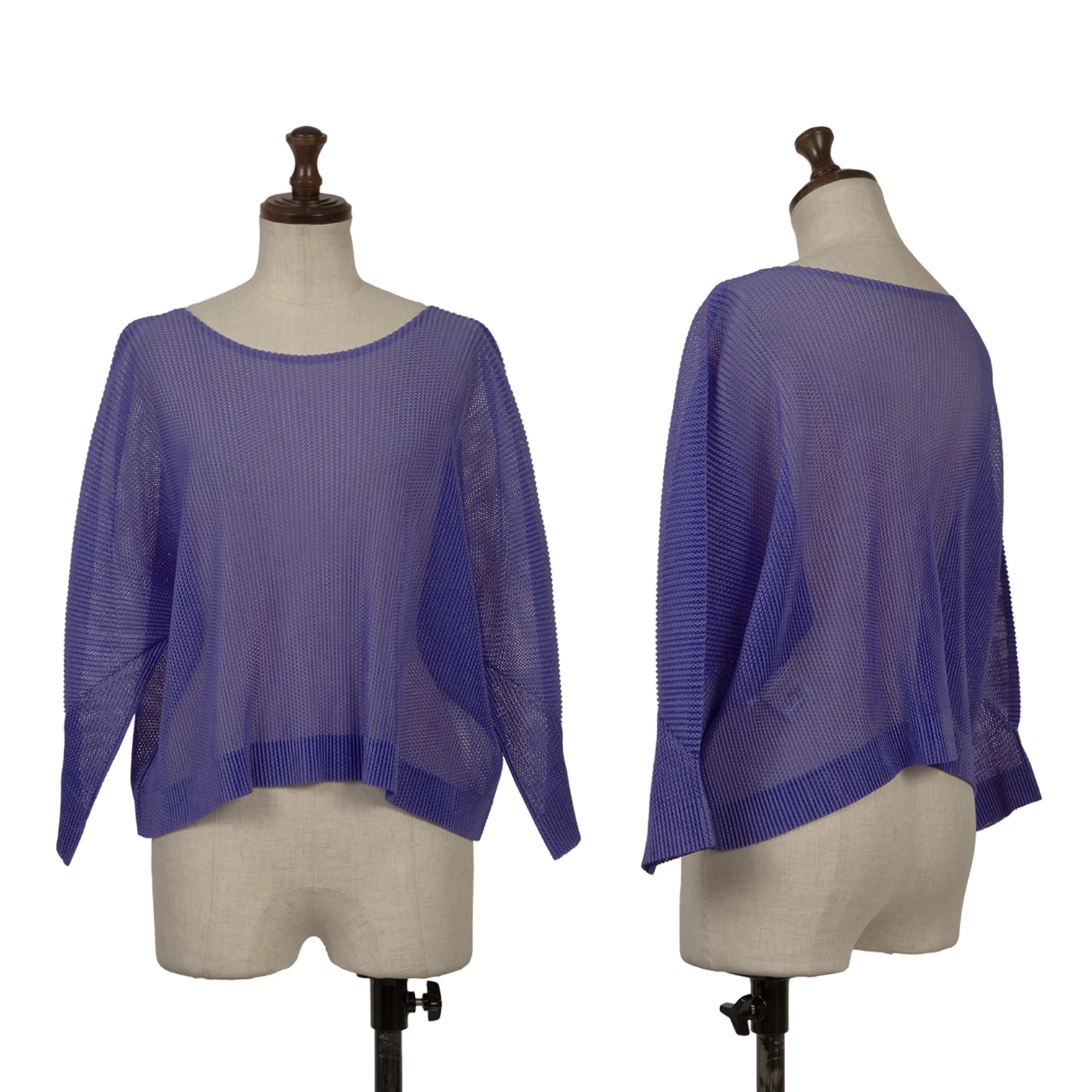 プリーツプリーズPLEATS PLEASE メッシュプリーツカットソー 紫3 (K