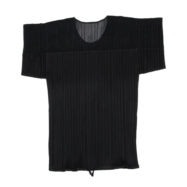 プリーツプリーズPLEATS PLEASE メッシュプリーツ切替ドロストTシャツ