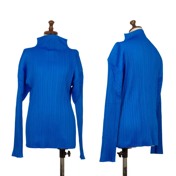 PLEATS PLEASE Turtle Neck T Shirt Blue 4 K-167206_001