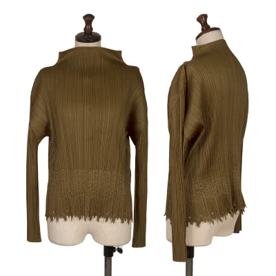 PLEATS PLEASE Hem Cutting Emboss T Shirt