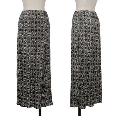 PLEATS PLEASE Graphic Check Printed Wrap Design Skirt