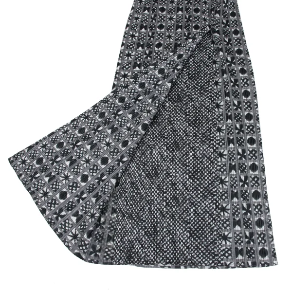 PLEATS PLEASE Graphic Check Printed Wrap Design Skirt K-167221_006