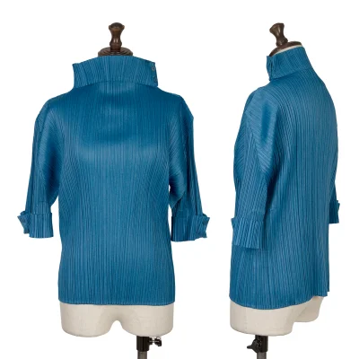 PLEATS PLEASE Button Turtle Neck Top