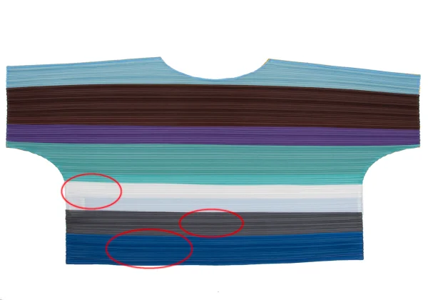 PLEATS PLEASE Multi Stripe Wide Top K-167225_009